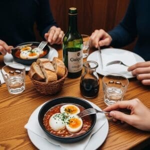 Lively bistro table at La Table de Guigone