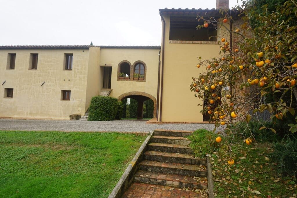 Exterior view of the historic Palazzo Altesi at Altesino winery in Montalcino.