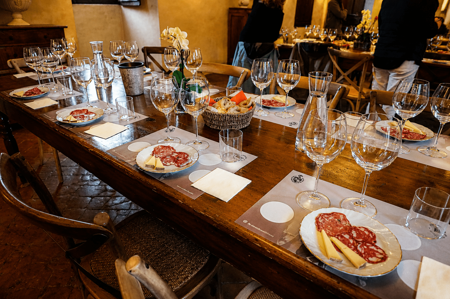 Winery Table Set for Light Lunch